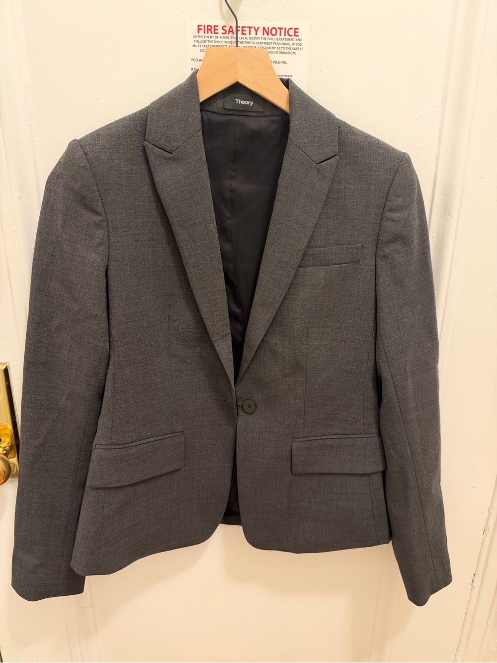Theory Charcoal Gray Women's Tailored Blazer